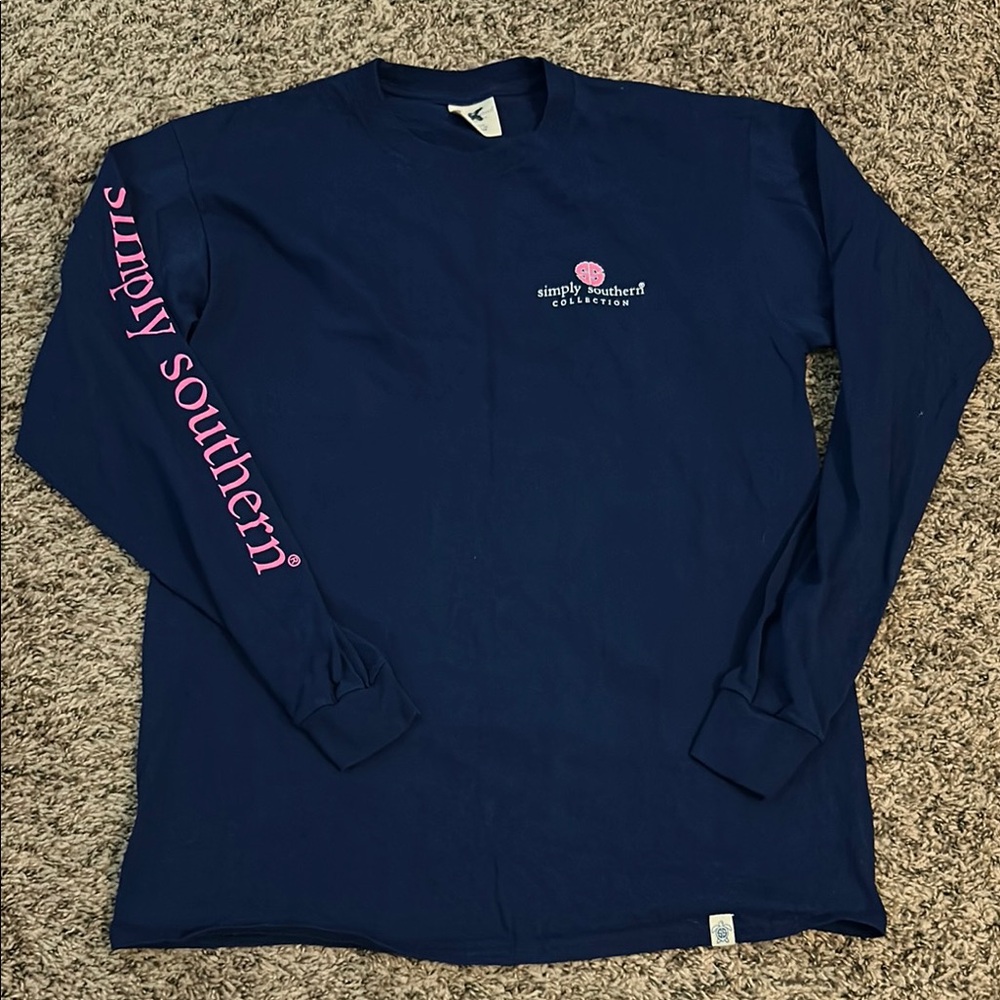 Simply Southern Navy Long Sleeve Shirt Medium